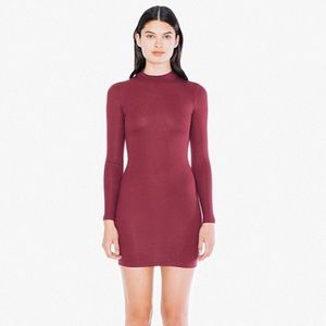 American Apparel mock neck rib 2x2 mini dress